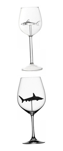 2 Copas De Vino De Tiburón Transparentes Para Bares De [u]