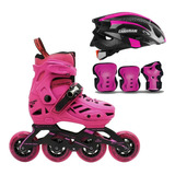 Patines Blackmagic Pro Plus Fucsia + Kit + Casco T31-34