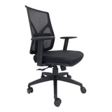 Sillln Ergonomico Cool Back Brazos Regulables Sin Cabezal Color Negro Tela Negra