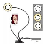 Suporte Celular De Mesa Luminária  Ring Light Led Selfie