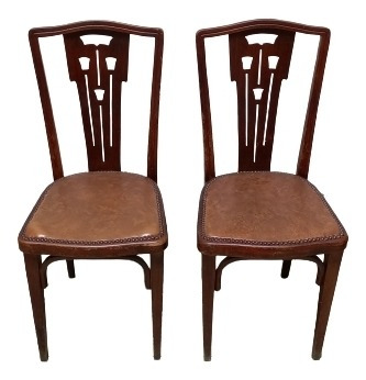 Dos Antiguas Sillas Estilo Thonet Bar Roble Artdeco