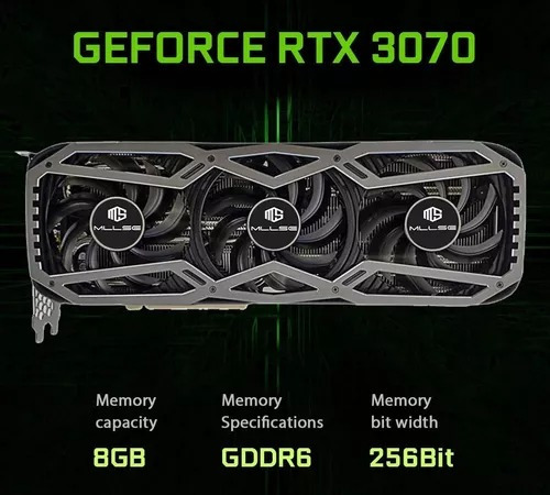 Placa De Video Rtx 3070 8gb Gpu 12pin Gddr6 256bit