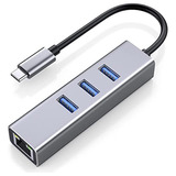 Hub Usb 3.0 Fanlide Con Puerto Gigabit Ethernet Rj45, Usb C