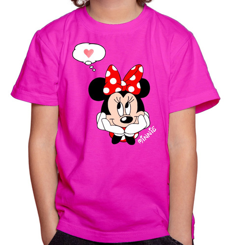 Camiseta Infantil Minnie Mouse Camisa Desenho Menina