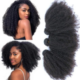 Extensiones De Cabello Humano Rizado Afro Mongol De 14, 16,