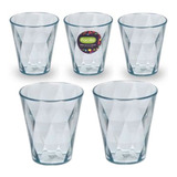 10 Vasos Plásticos Facetado Acrílico Transparente 260cc