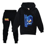 Sonic Conjunto De Chándal Con Capucha Y Pantalón Para Niños