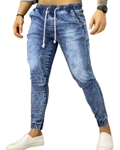 Calça Jogger Masculina Marmorizada Jeans