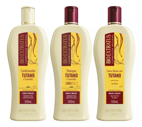 Kit Shampoo Condic. Creme Silicone Tutano 500ml Bioextratus
