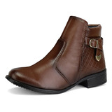 Bota Cano Curto Feminino Salto Grosso Baixo Moda Tendencia