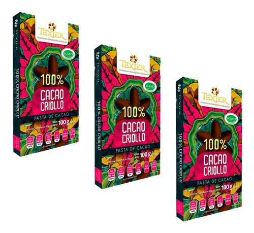 3 Chocolates De Oaxaca 100% Cacao Criollo Tableta Texier100g