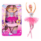 Boneca Barbie Bailarina Luzes Brilhantes Rosa 3+hlc25 Mattel