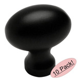 Cosmas 6021 fb Flat Black Oval Rectangular Gabinete Knob 10 