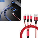 Cable Cargador Usb 3 En 1 Tipo-c / Micro Usb /para Lightning