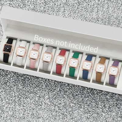 Juego De Relojes De Pulsera Con Esfera Árabe Cuadrada A La M