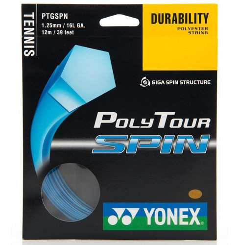 Corda Yonex Polytour Spin 16l 1.25mm Azul - Set In