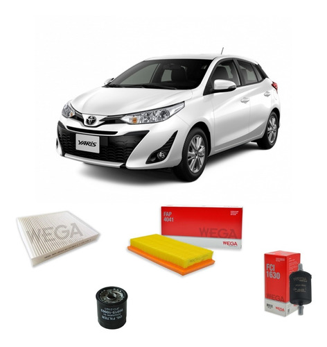 Kit 4 Filtros Toyota Yaris Wega Y Valvoline 10w40 X4 Foto 2