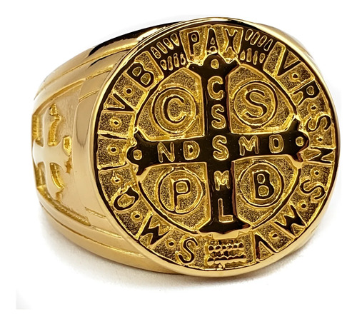 Anillo San Benito Amuleto Contra El Mal Acero Inoxidable Dor | MercadoLibre
