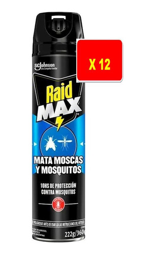 Mata Moscas Y Mosquitos Raid Max X 12 Unidades
