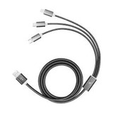 Cable Usb 3 En 1 Mallado Para Lightning iPhone/v8 Y Tipo  C 