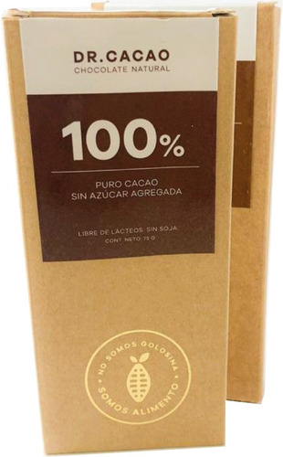 Chocolate Puro Dr Cacao 100% Cacao Sin Azúcar Apto Keto