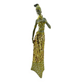 Figura Decorativa Africana Mujer 40.5cm Resina Deco Zn