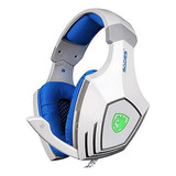 Headset Sades Aw80 Gamer Para Ps4 Ps5 Pc/notebook Vibração + 7.1 Branco Rgb