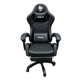 Cadeira De Escritório War Wgc200 Gamer Ergonômica  Preta Com Estofado De Couro Sintético