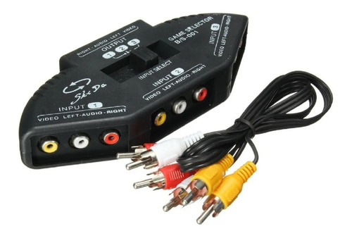 Selector Switch Rca Para Audio Y Vídeo 3 Entradas 1 Salida 