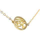 Collar Amuleto Ojo De Horus Bañado En Oro 24k