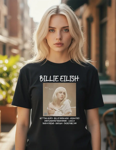 Playera De Billie Eilish Canciones Cantante De Moda Envio G.