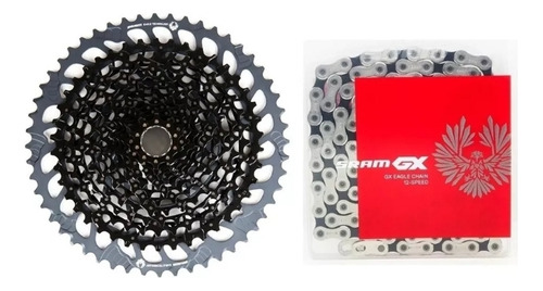  Cassete Sram Gx 12v 1275 Xd 10x52t + Corrente Gx 126 Elos