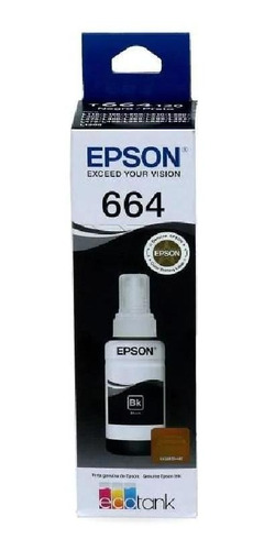 Botella Tinta Epson T664 Original Negro