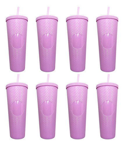 Vasos Tipo Starbucks 8pz Diamante Texturizado Popote 1 Litro