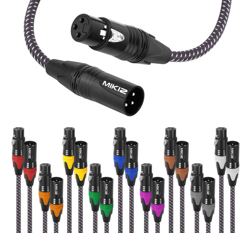 Mikiz Cables Xlr Trenzados Para Microfono De 1 Pie 10 Unidad