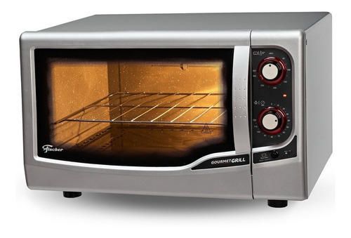 Forno Eletrico Fischer Gourmet Grill Bancada 44 Litros Prata