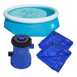 Kit Piscina Inflável 2700l Bel + Lonas 3x3 + Filtro Piscina