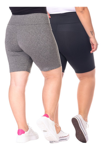 Kit 3 Shorts Feminino Suplex Ótimo Para Academia Plus Size