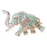 Broche Prendedor Elefante  De Esmeraldas Naturales Af16
