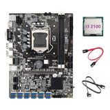 Placa Base Minera B75 Bct+cpu I3 2100 Y 2 Cables Sata De 12