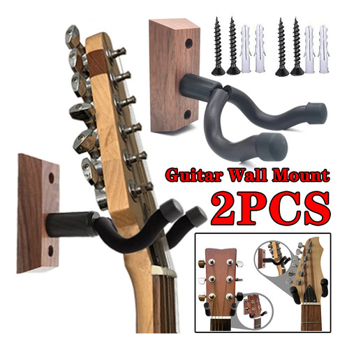 2x Guitar Hanger Hook, Suportes Ajustáveis Para Montagem Em