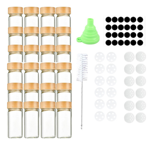Frascos De Especias De Vidrio Modernos Con Tapas 24 Piezas