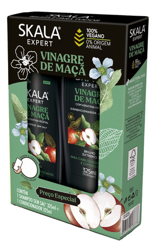 Kit Shampoo E Condicionador Vinagre Maça Skala Vegano 650ml