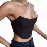 Blusa Top Crop Sexy Elegante Corset Strapless Mujer Sensual