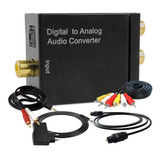 Conversor Áudio Digital P/ Analógico Com Cabos Óptico Rca P2
