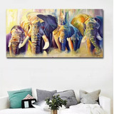 Pintura De Diamantes 5d Diy Familia De Elefantes 40x60cm