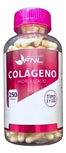 Colageno Hidrolizado 250 Cap, Artrosis Arrugas, Para 4 Meses