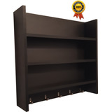 Preto Porta Temperos Nicho Revestido Em Mdf C/ 3 Prateleiras