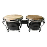 Bongos Nacional 6 3/4 Y 7 1/2 PuLG Aro Cromado Color Cafe