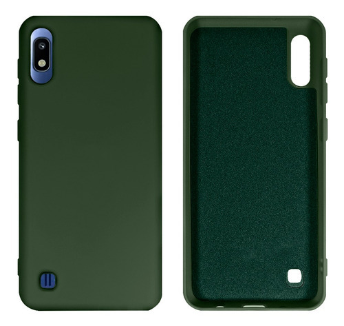 Capa Silicone Aveludado Cover Compatível Com Galaxy A10 Cor Verde Bandeira